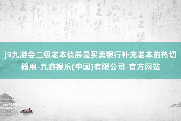 j9九游会二级老本债券是买卖银行补充老本的热切器用-九游娱乐(中国)有限公司-官方网站