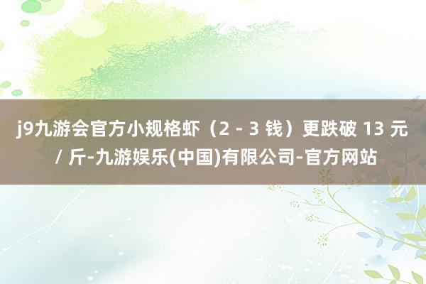 j9九游会官方小规格虾（2 - 3 钱）更跌破 13 元 / 斤-九游娱乐(中国)有限公司-官方网站