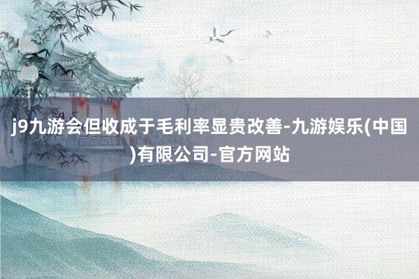 j9九游会但收成于毛利率显贵改善-九游娱乐(中国)有限公司-官方网站