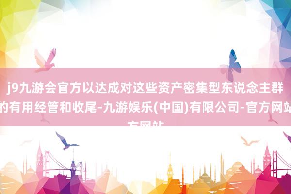 j9九游会官方以达成对这些资产密集型东说念主群的有用经管和收尾-九游娱乐(中国)有限公司-官方网站